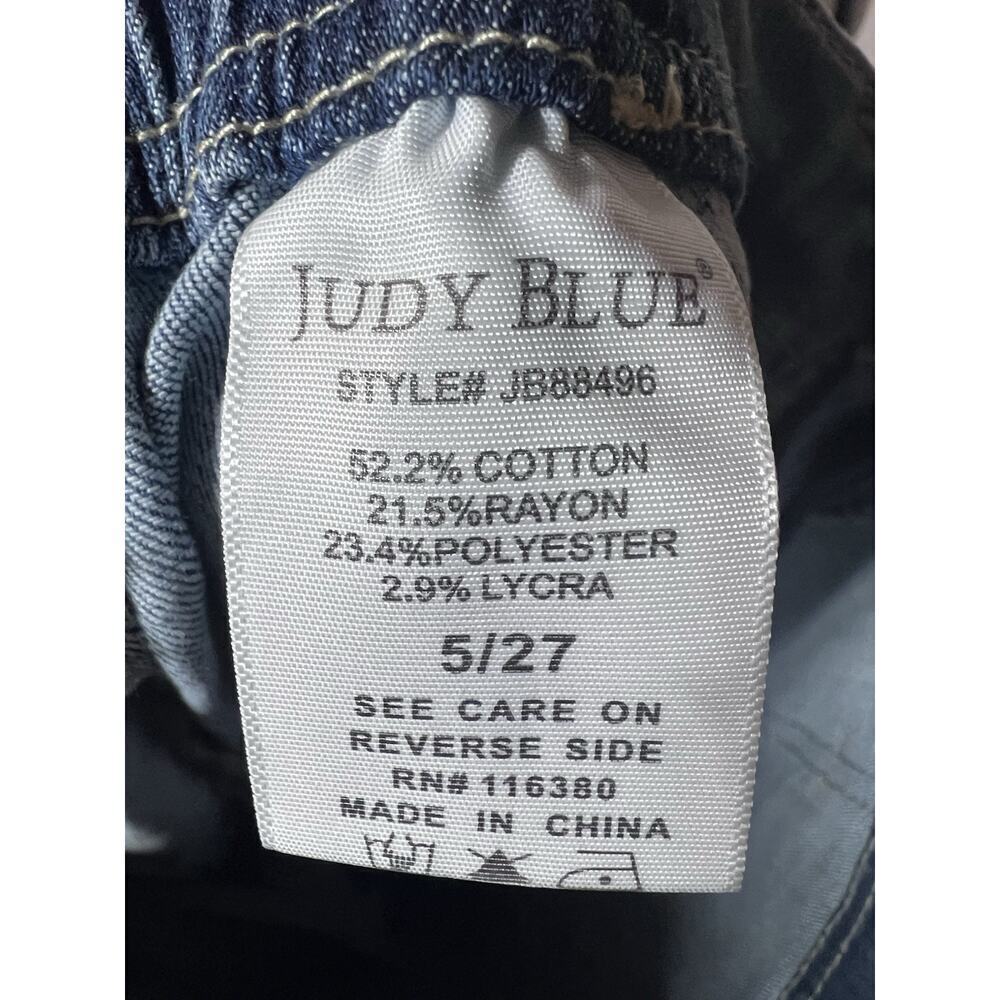 Judy Blue Women Jeans Size 5/27 Stretch Waist Straight Leg Denim Med Big Pockets - Picture 10 of 10